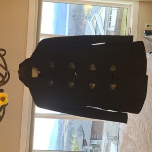 Banana Republic Black Pea Coat with Toggle Closures